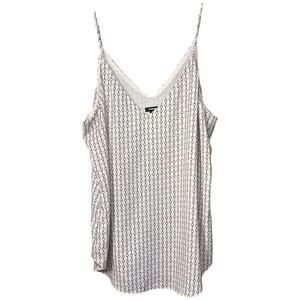 Express Horsebit Print Cami Tank Adjustable Straps Ivory Black M